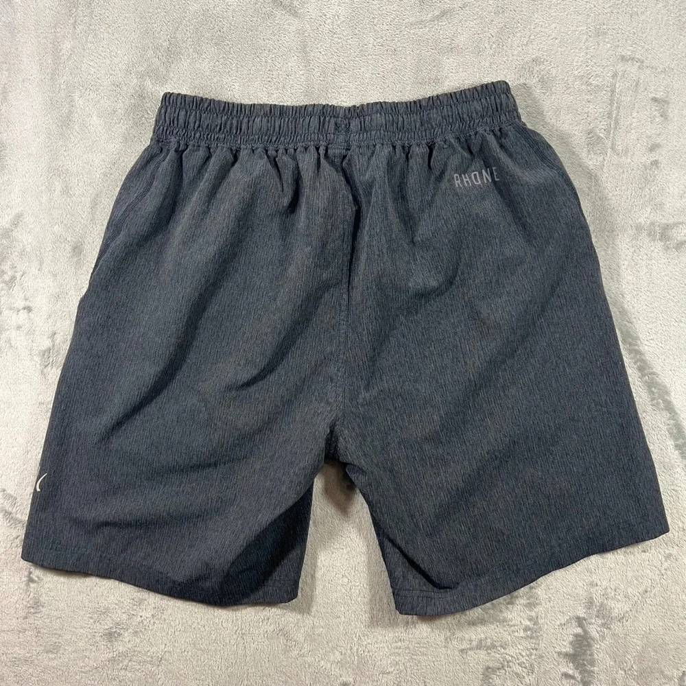 RHONE Mako Athletic Shorts Mens Medium‎ Navy Blue Heathered 8 Inch Inseam Summer